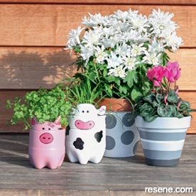 Make funky recycled pots 