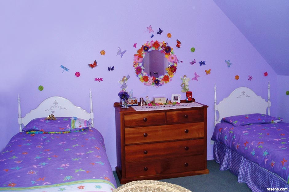 A purple bedroom