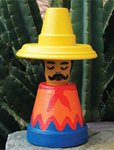 Make a sleepy mexican out of terracotta pots