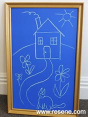 Make a cool blue chalkboard for your kids.