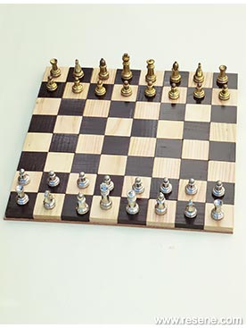 Create a wooden chess board