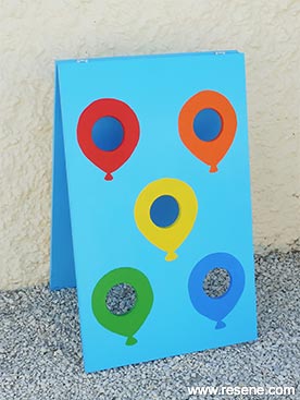 It’s easy to create this colourful target game with a little bit of help from Resene.
