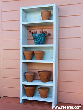 Build this simple garden shelving unit