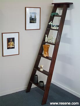 How to build a shelving unit from old ladder