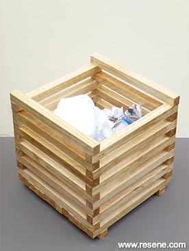 How to build a wooden waste paper basket
