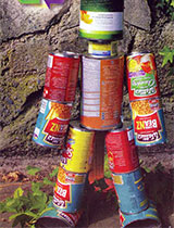 Make a tin can man out of tin cans
