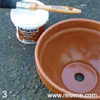 Step 3 how to transform a terracotta pot into a colourful planter