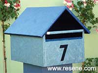 Turn this plywood mailbox into a fabulous metallic letterbox with resene paints