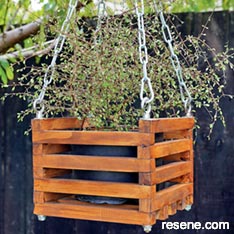 Make a hanging wooden planter box