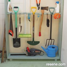Build a tool rack for your garden equipment