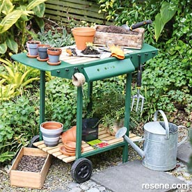 Upcycled potting bench