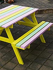 Paint an outdoor picnic table