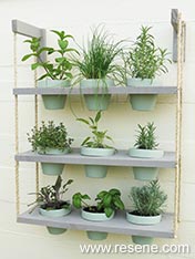 Make a cool herb hanger for your garden plants