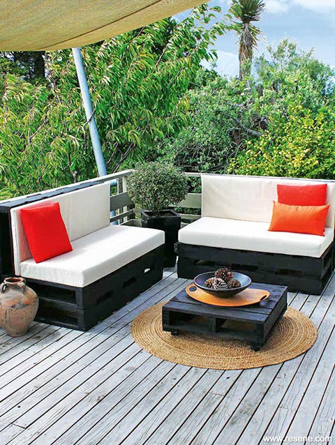 Recycle pallets into outside furniture