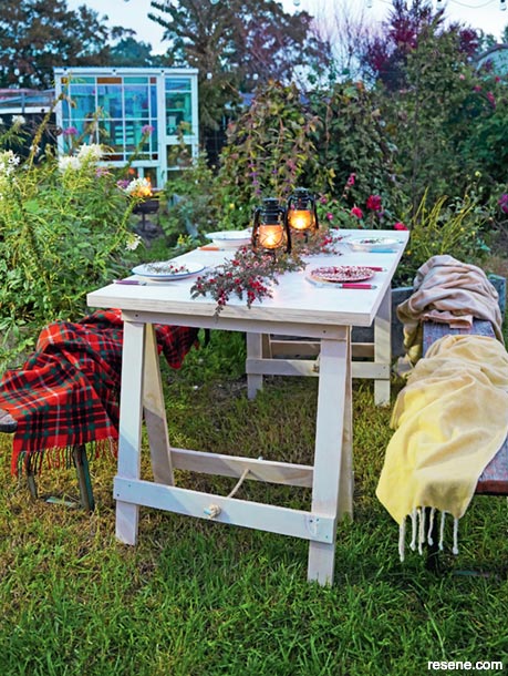 Build a trestle table for your garden Matariki parties