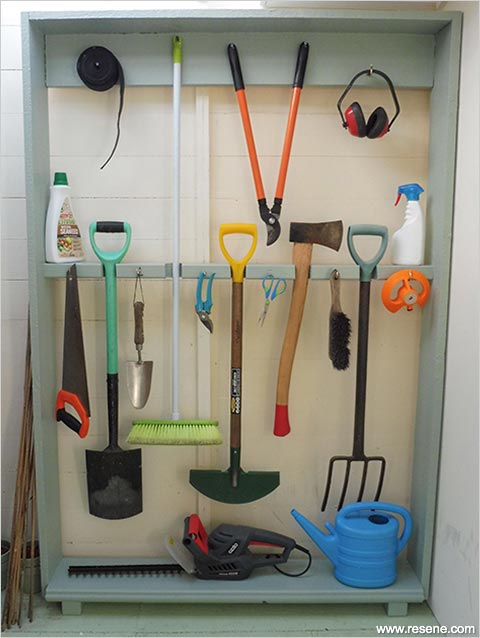 Make a tool rack to store your garden tools