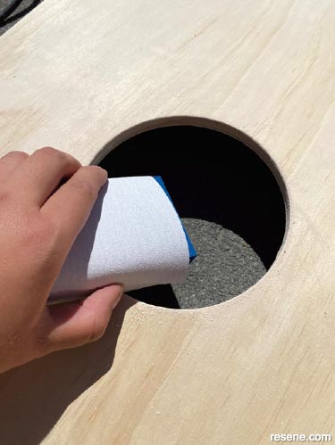 How to make a DIY cornhole set - Step 8