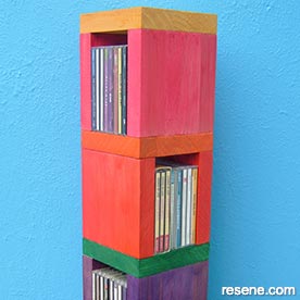 Decorated CD storage tower