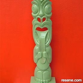 Green Tiki Sculpture