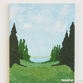 Use Resene paints to paint this landscape