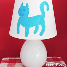 Resene Pelorous blue kitty lampshade