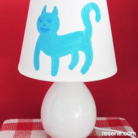 Resene Pelorous blue kitty lampshade