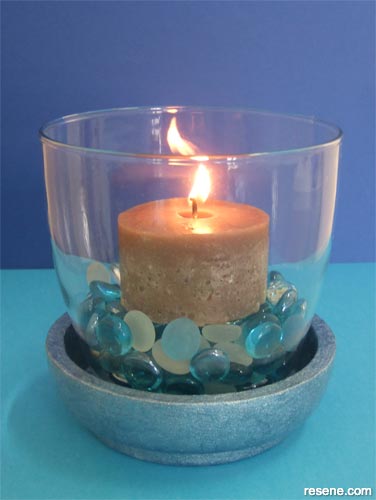 How to make a metallic glass candle holder