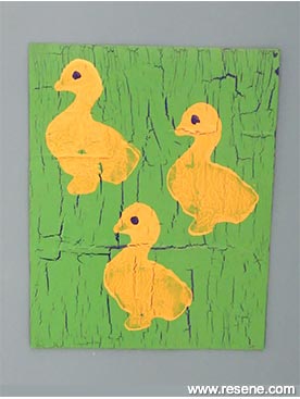 Make stamp art - fluffy duck painting