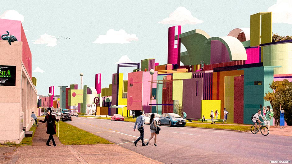 A cheerful reimagined Porirua streetscape