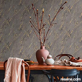 Marbled Resene wallpaper with a touch of metallic gold