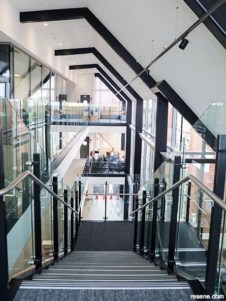 The new staircase brings character to the atrium