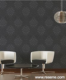 Resene Black and White Wallpaper Collection - Room using 368984