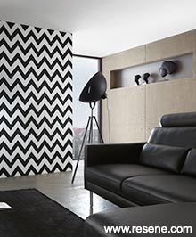 Resene Black and White Wallpaper Collection - Room using 939431