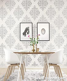 Resene White on White Wallpaper Collection - Room using OY34907