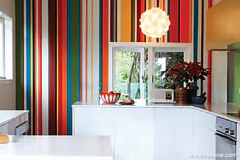 Stripes for an kitchen wall