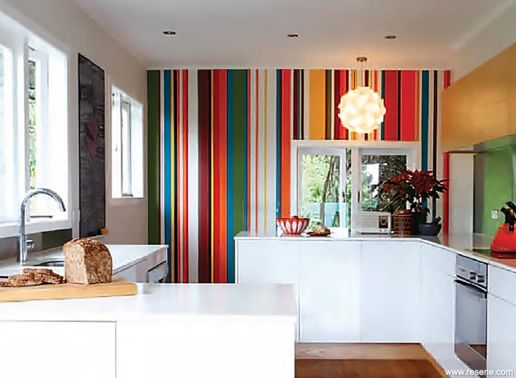 bright stripes kitchen