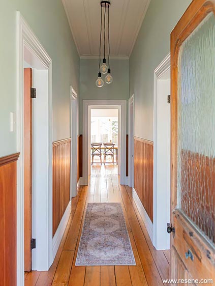 Hallway with wooden panelling