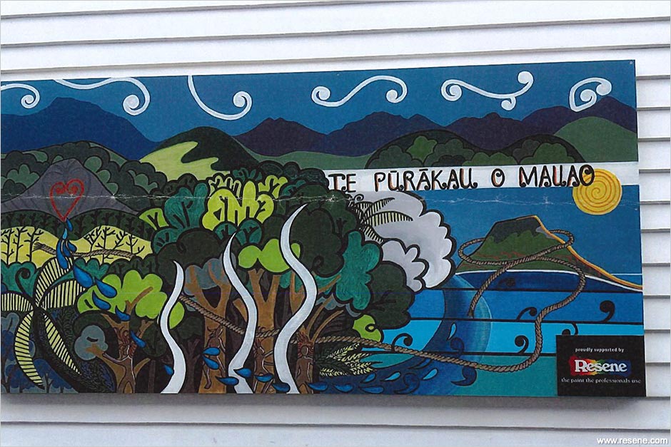 Otumoetai Primary School mural - Legend of Mauao theme