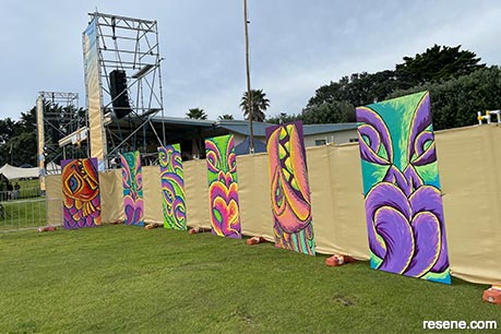 Longline Festival mural - Kaitiakitangi themed
