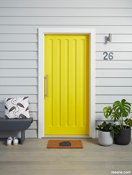Make your home more welcoming by painting your front door yellow