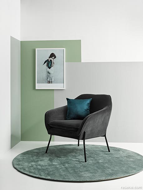 Create a cosy reading nook with colour blocking