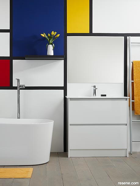 A Mondrian style bathroom