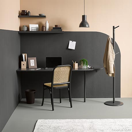 A muted home office space