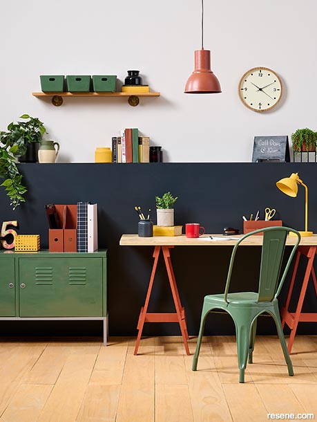 An industrial chic style home office