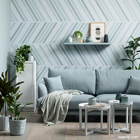 Blue diagonal graphic grooves - lounge