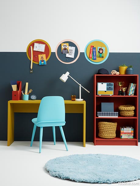 A bright and colourful home office