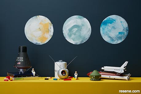 Paint glow in the dark moons for your kids bedroom