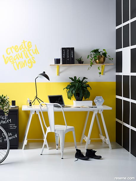 A creative home office and study space