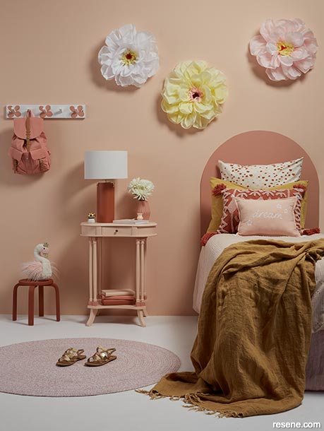 A kids bedroom painted with dusty sunset shades
