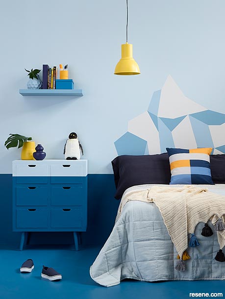 A penguin themed kids bedroom